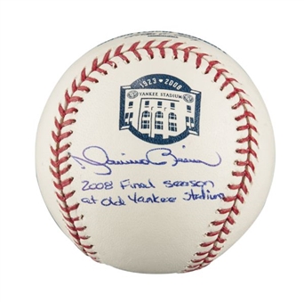 Mariano Rivera Signed Yankee Stadium Baseball With "2008 Final Season at Old Yankee Stadium" Inscription